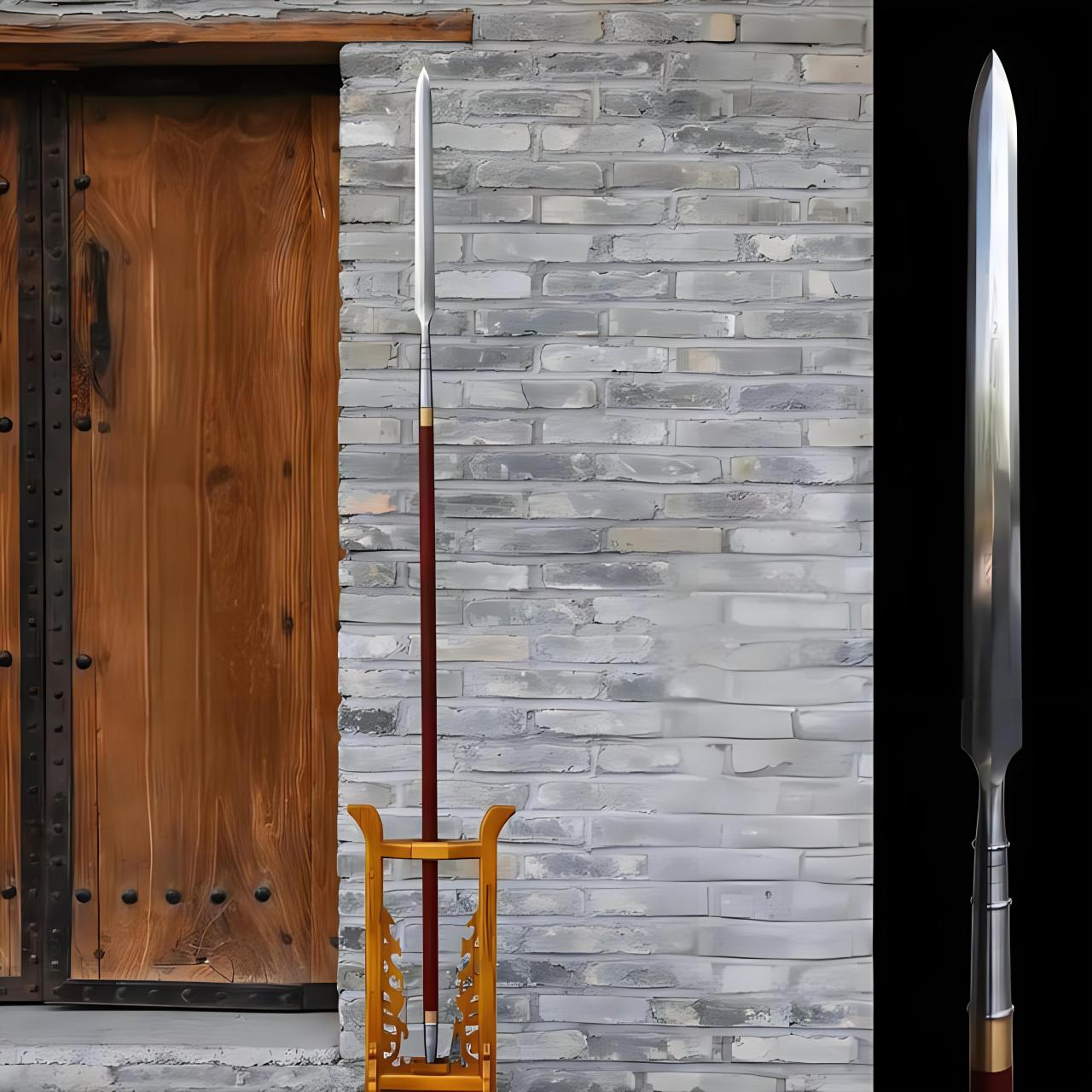 马槊兵器图片 马槊,又称马矛,是中国古代骑兵使用的槊的主要类型,属于