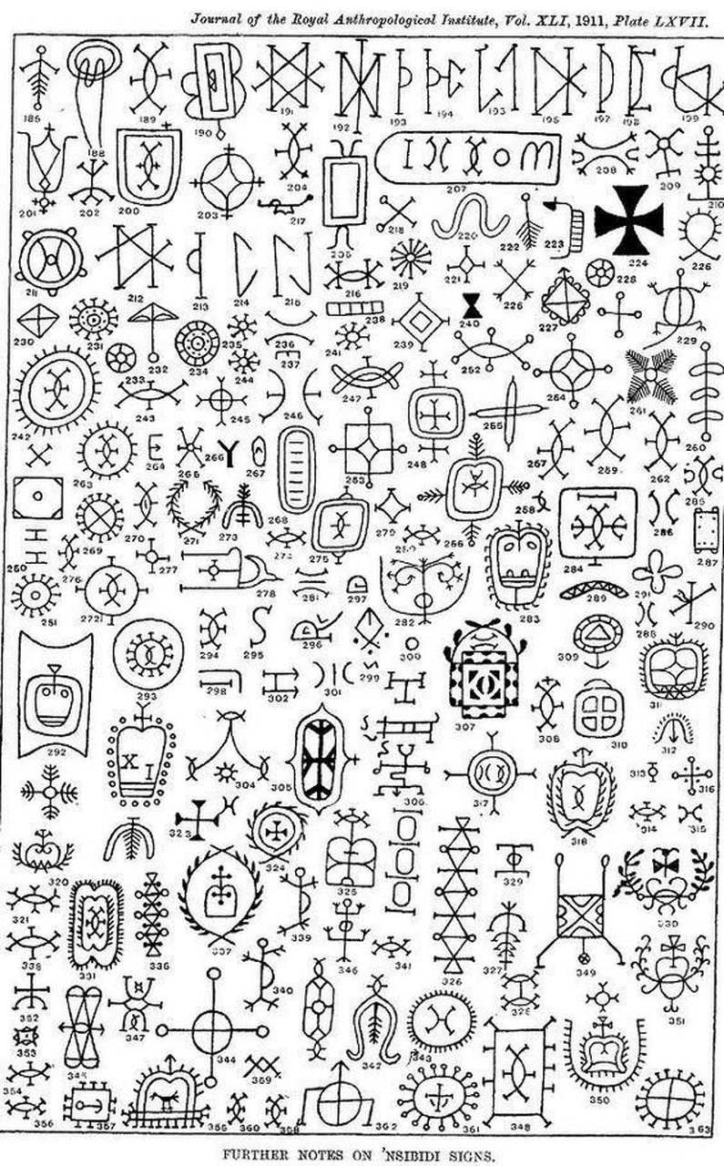 古代非洲象形文字nsibidi nsibidi(也被称为nsibiri,nchibiddi或nchi