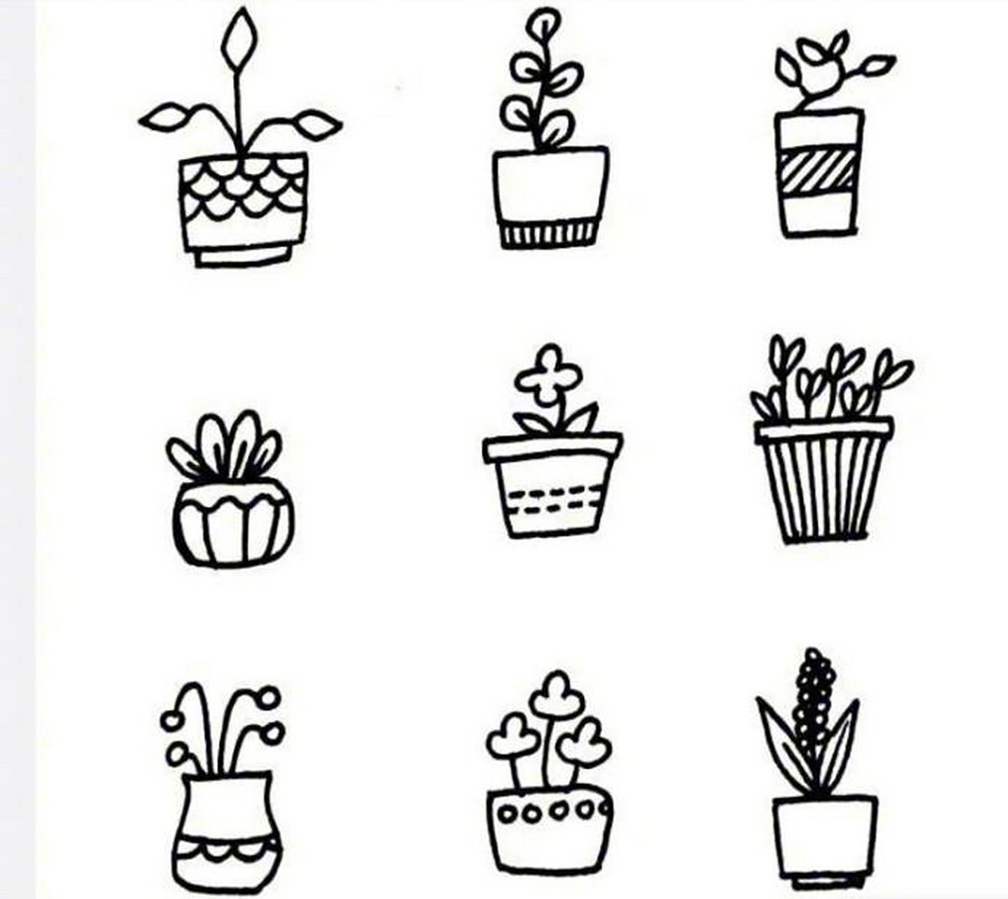 81款绿植花盆简笔画画法 简单易学