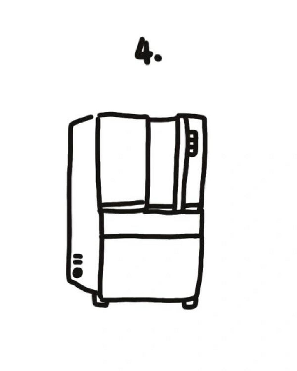 95手绘教程|如何画一个大冰箱?
