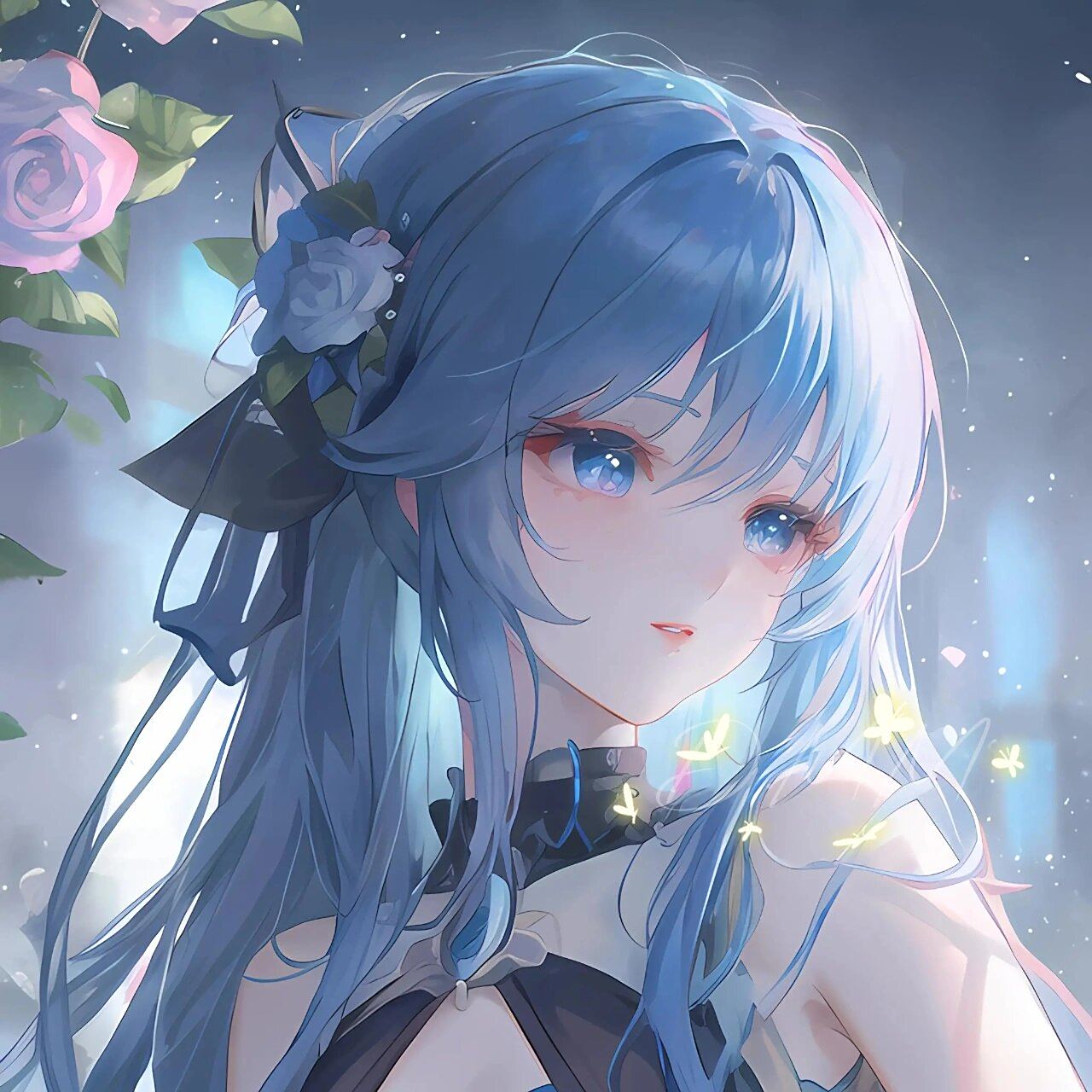 又美又飒的蓝玫瑰97二次元壁纸头像分享 欢迎留言