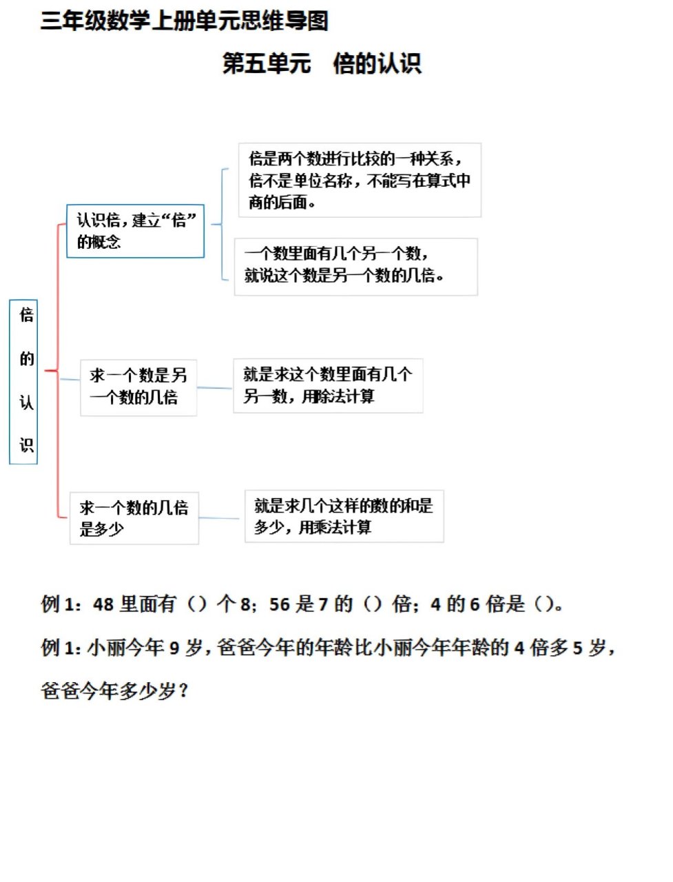 三年级上册知识结构图图片