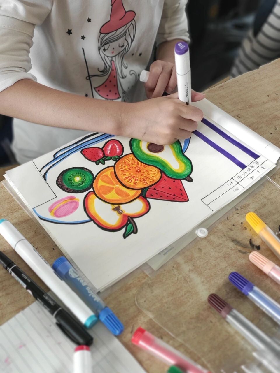 人教版四年级美术作业 蔬果的剖面