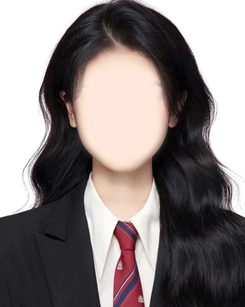 黑色衣服女生证件照模版9315自取9315帮修 清晰正脸无遮挡