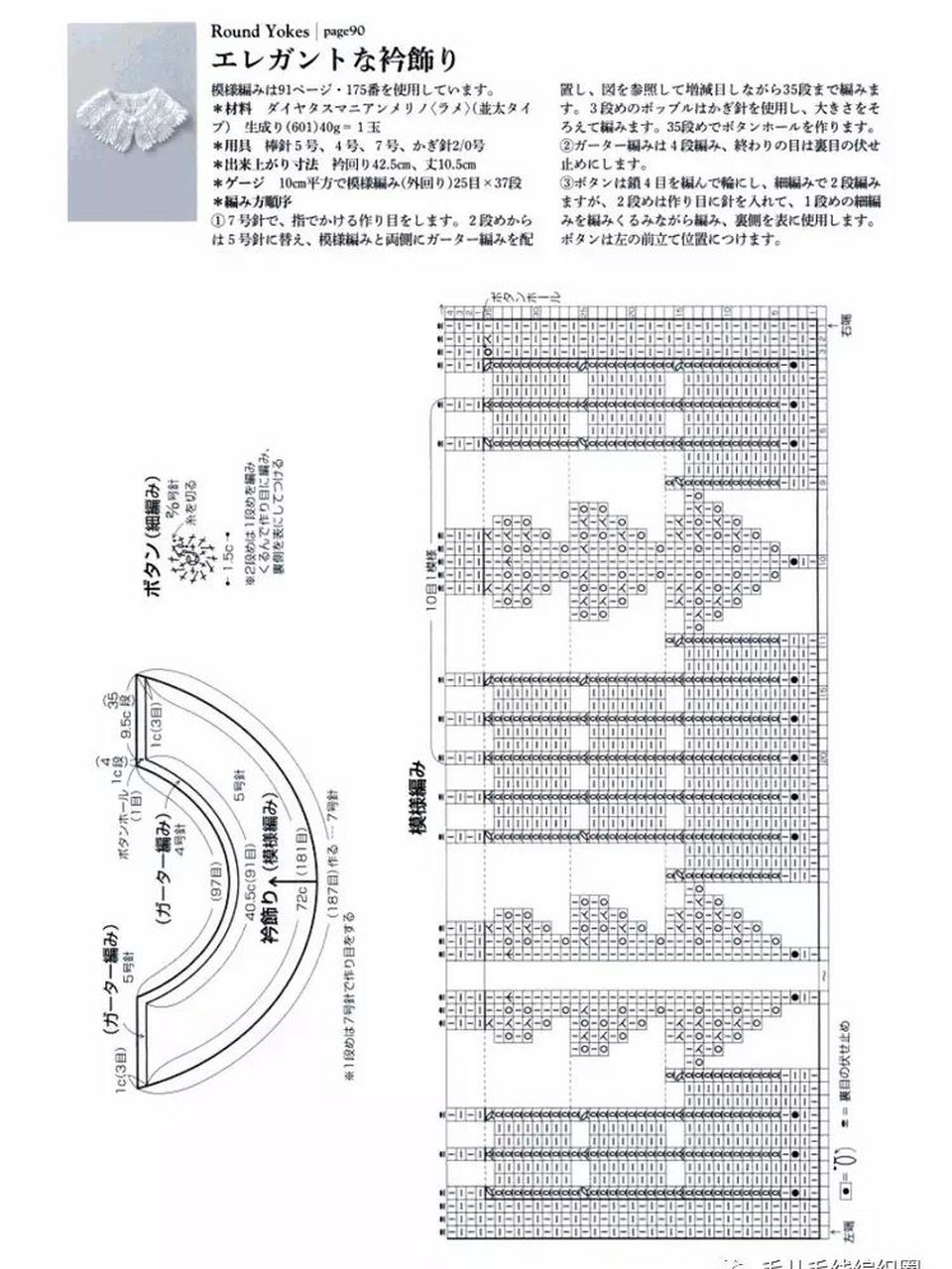 圆肩育克加针法图片