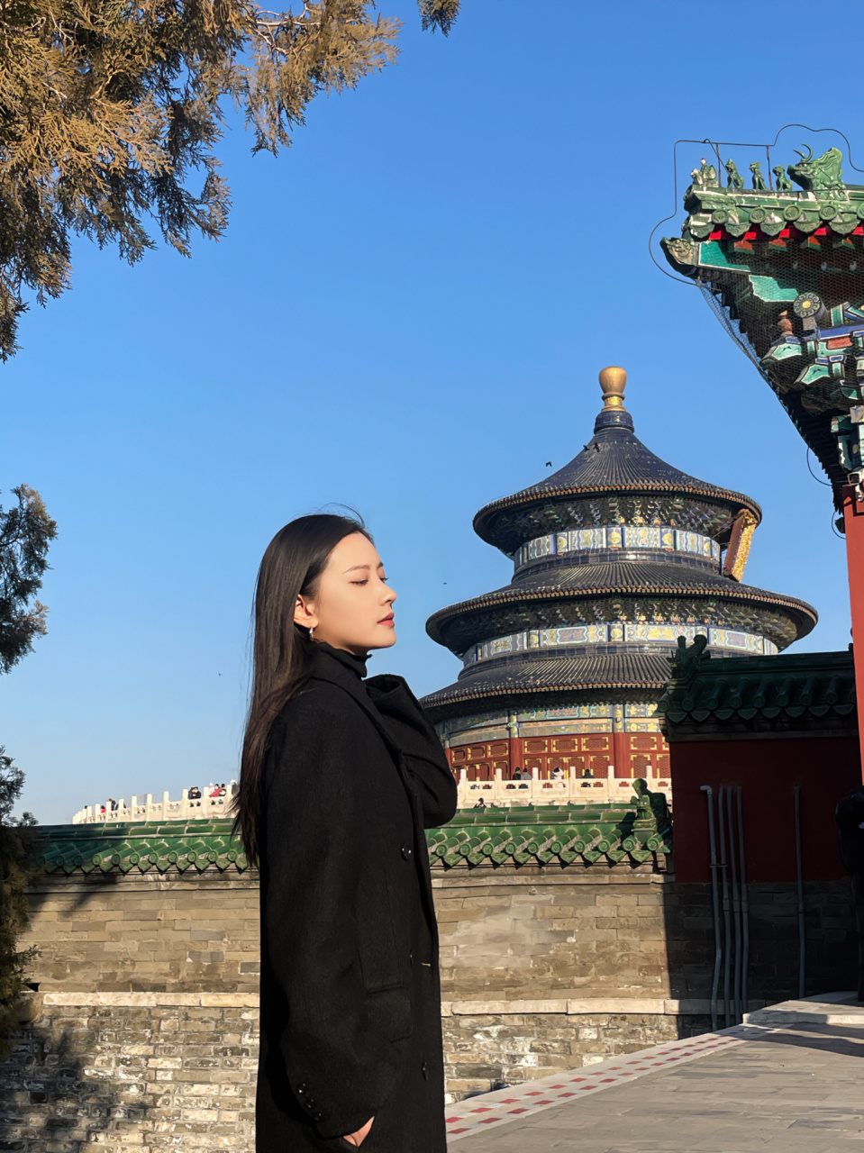 北京天坛公园拍照91 天坛公园拍照不用进去人挤人啦从西门进去走到