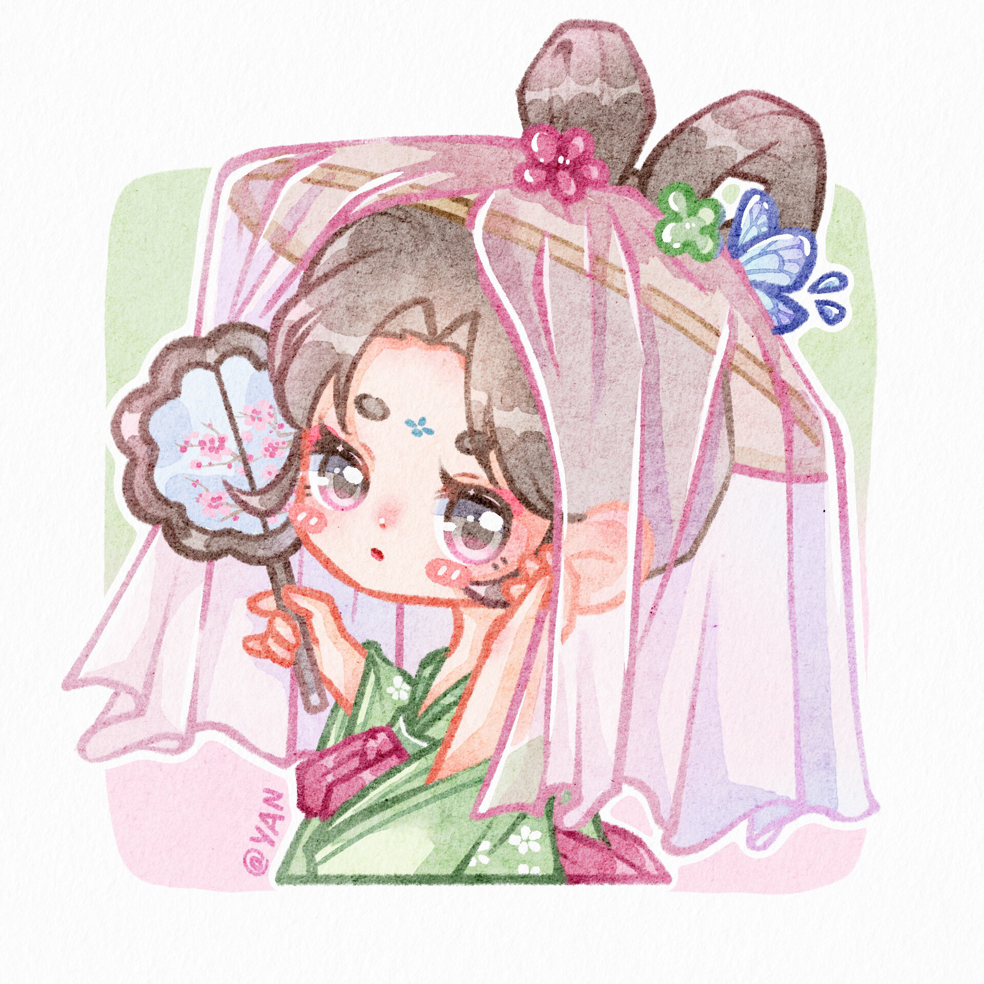 q版水彩头像合集(二)