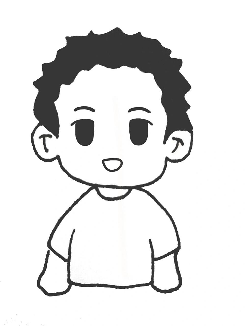 寸头小子‖可爱简笔画人物教程 98寸头永远的神 今天动手画一个寸头