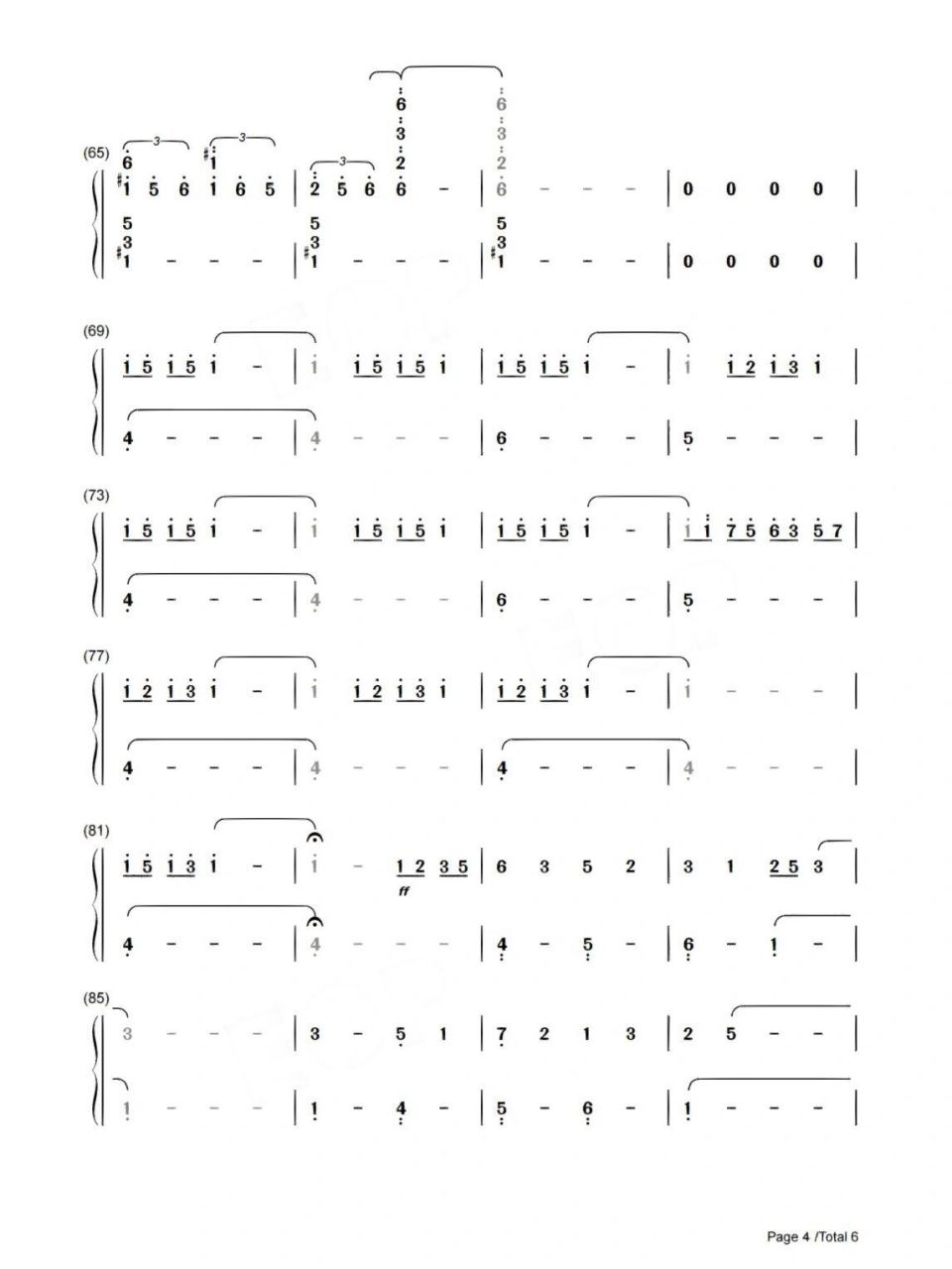 《你的名字》-三叶主题曲钢琴简谱