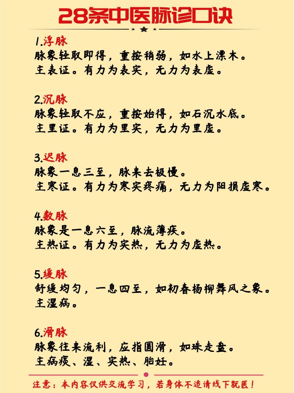 28条中医脉诊口诀96收藏学习75 分享9624条中医