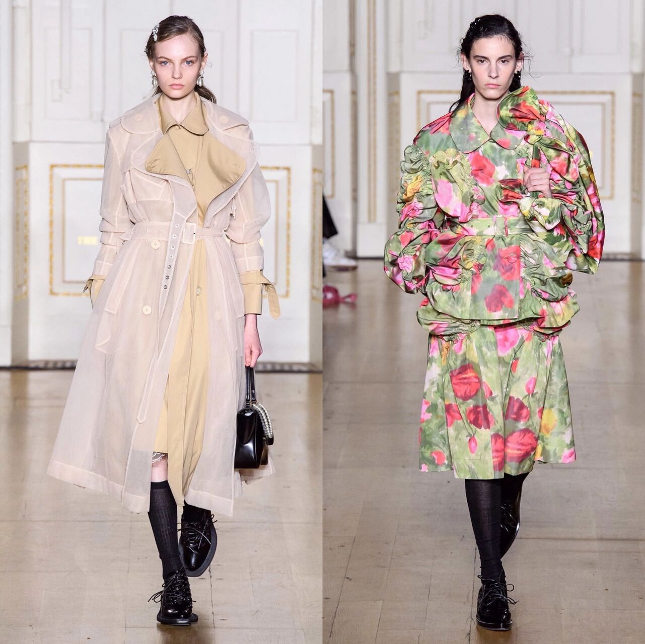 西蒙娜·罗莎 simonerocha2019秋冬系列 查看了中国唐代仕女图的西蒙