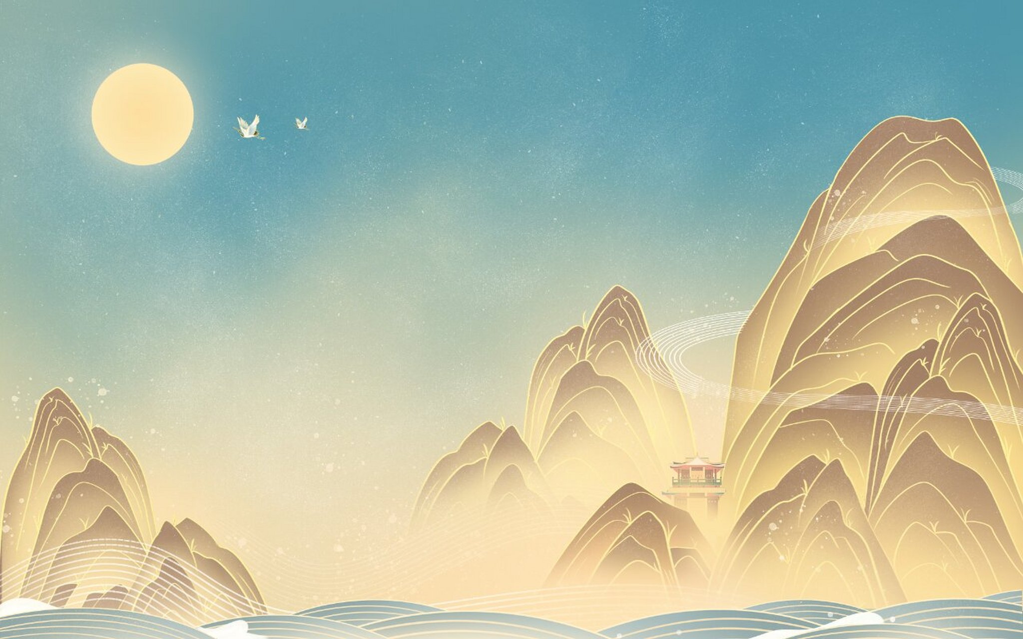 78背景素材|国潮山水背景分享 宝子们,今天要给大家分享的是国潮