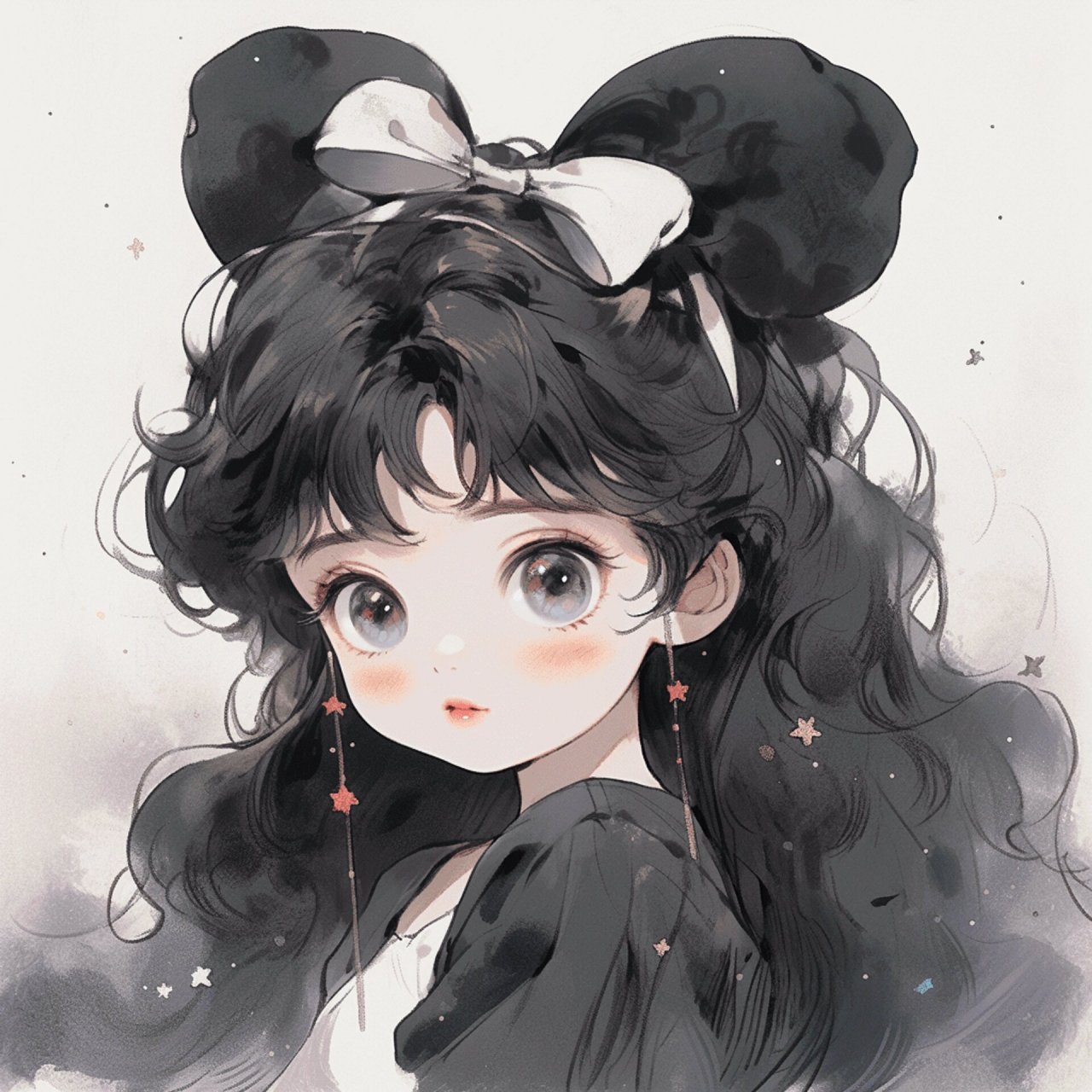 少女头像94低调黑