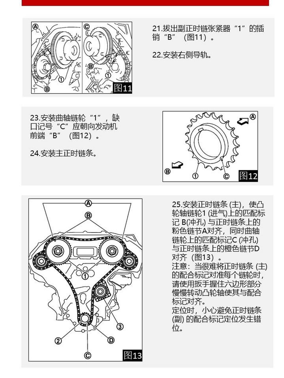 日产天籁2.5正时图图片