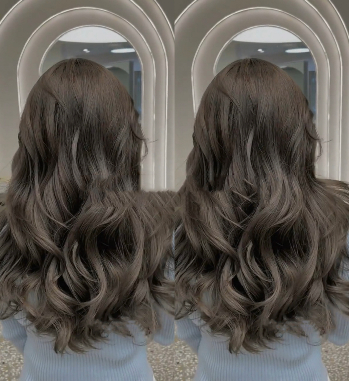 亚麻冷棕越洗越好的发色～太温柔显白了吧 亚麻冷棕说一款调的颜色