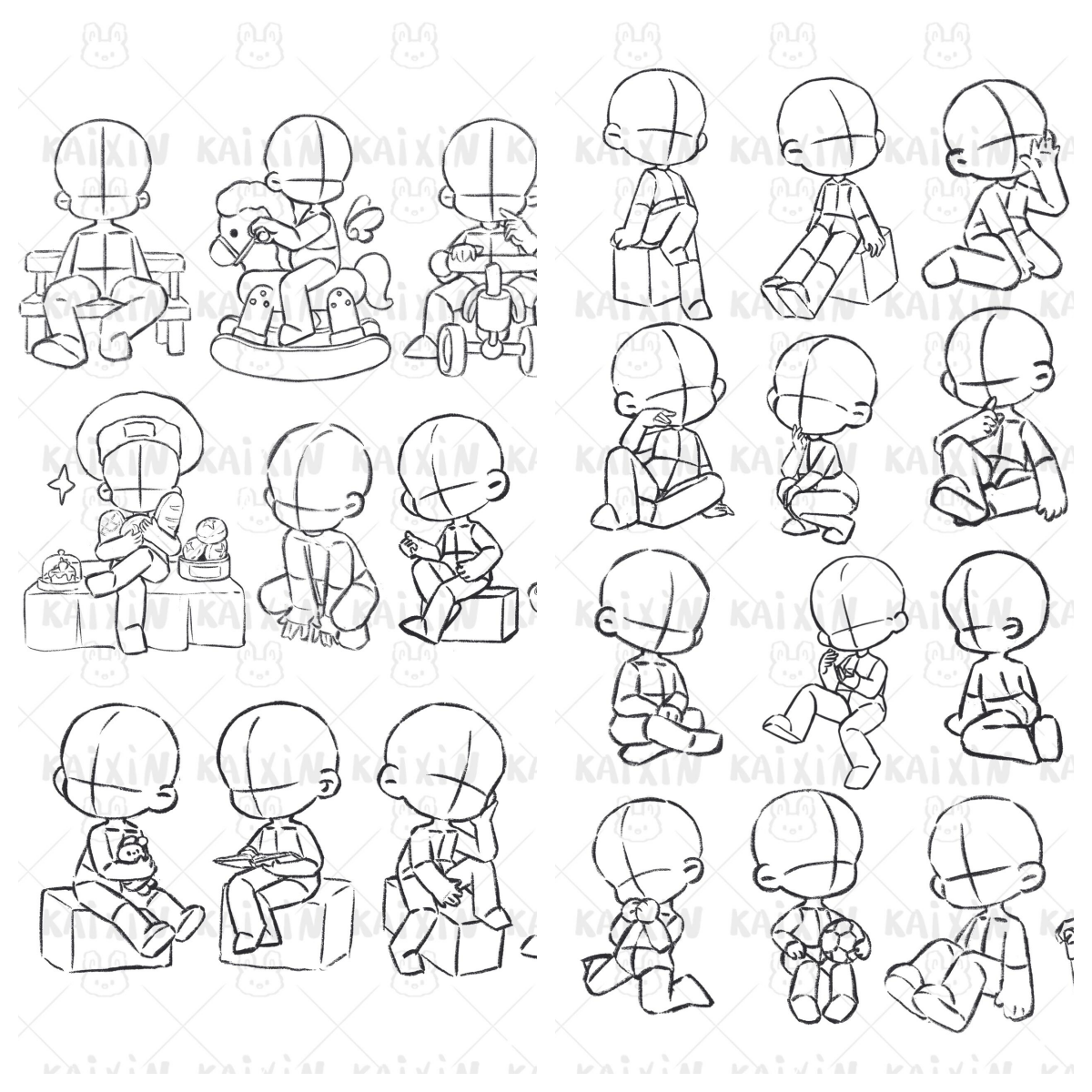 模板动漫二郎腿坐姿图素材q版翘二郎腿人物侧面翘二郎腿的坐姿画法