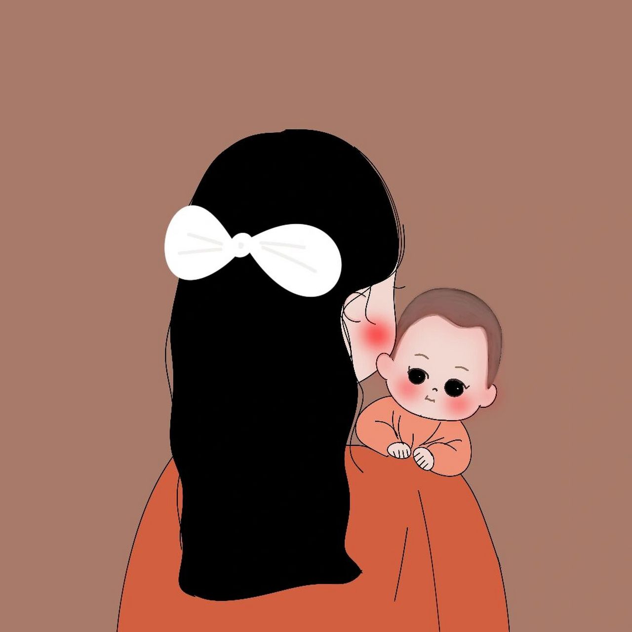 原创手绘卡通母子父子亲子头像情侣男宝宝78 希望在不能赚钱的日子