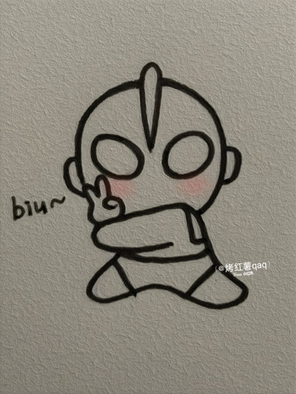 教你画可爱奥特曼! biu~#简笔画教程# #简笔画# #奥特曼# #可爱