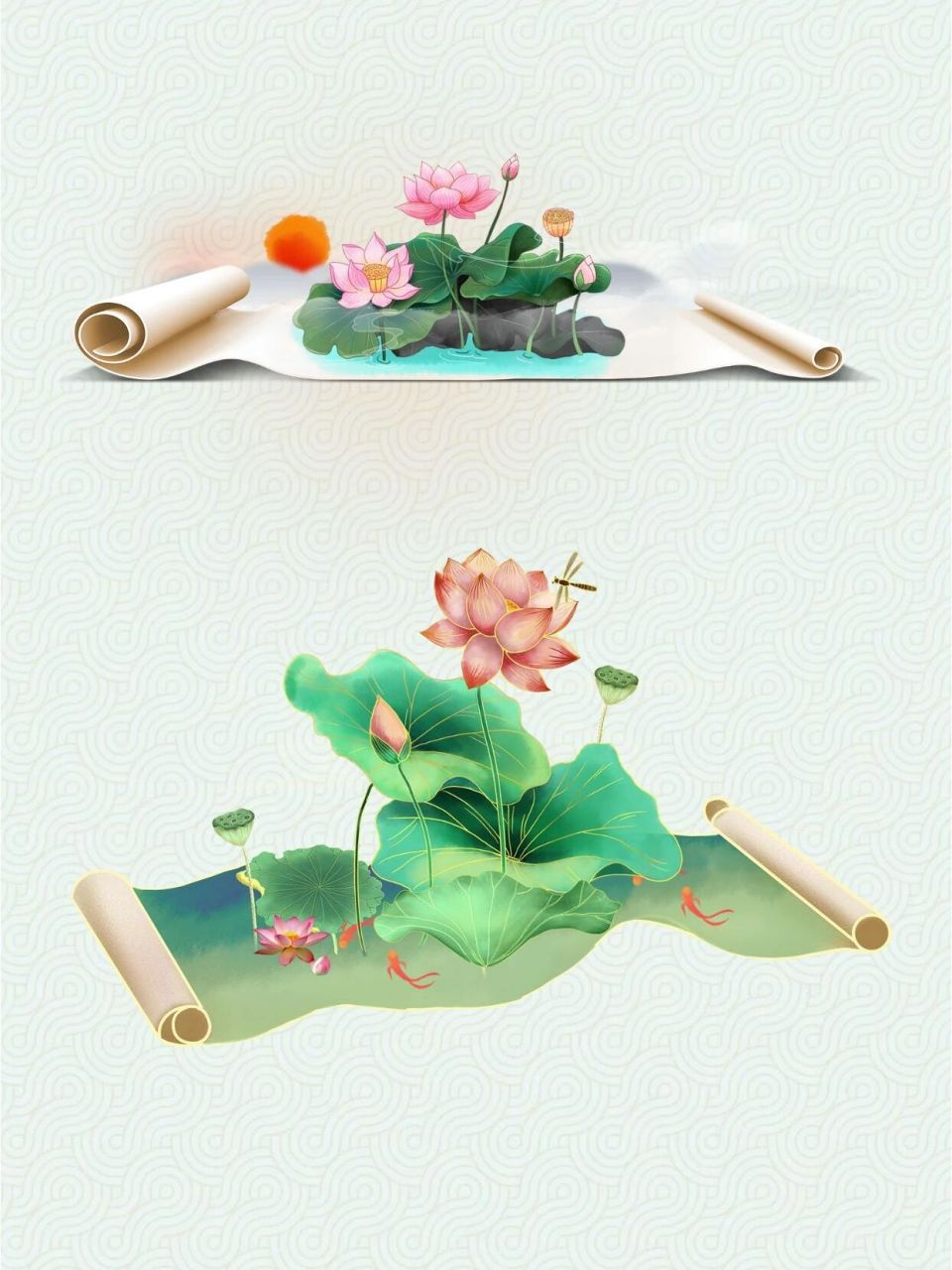 13组中国风97山水卷轴画立体画素材 97今天给大家分享13组国风