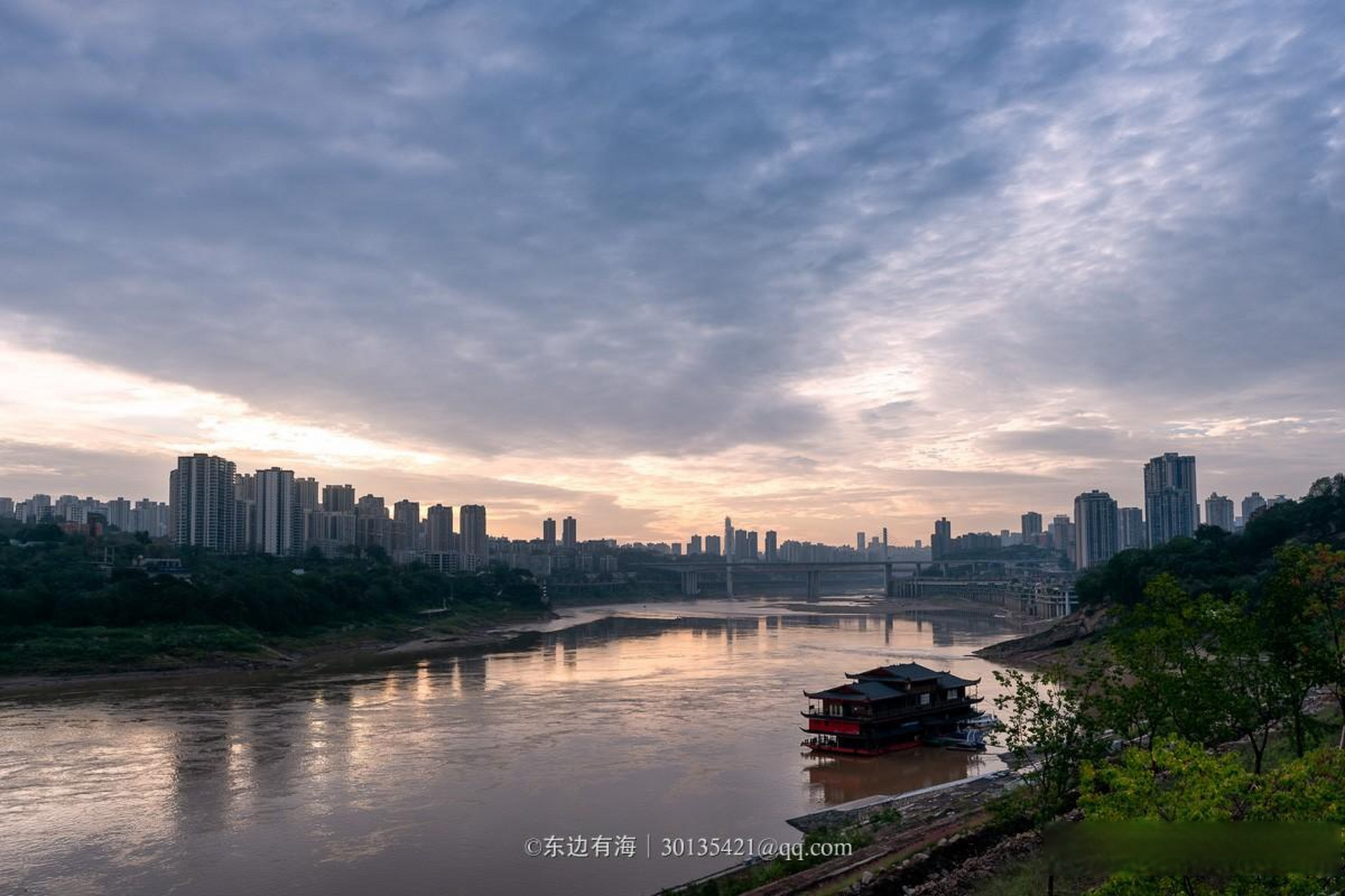 嘉陵江晨光——摄于沙坪坝沙滨路