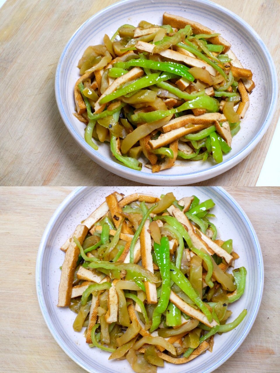 家常菜素菜100道22|榨菜青椒炒香干 92 	 食材:包装的榨菜丝  青椒