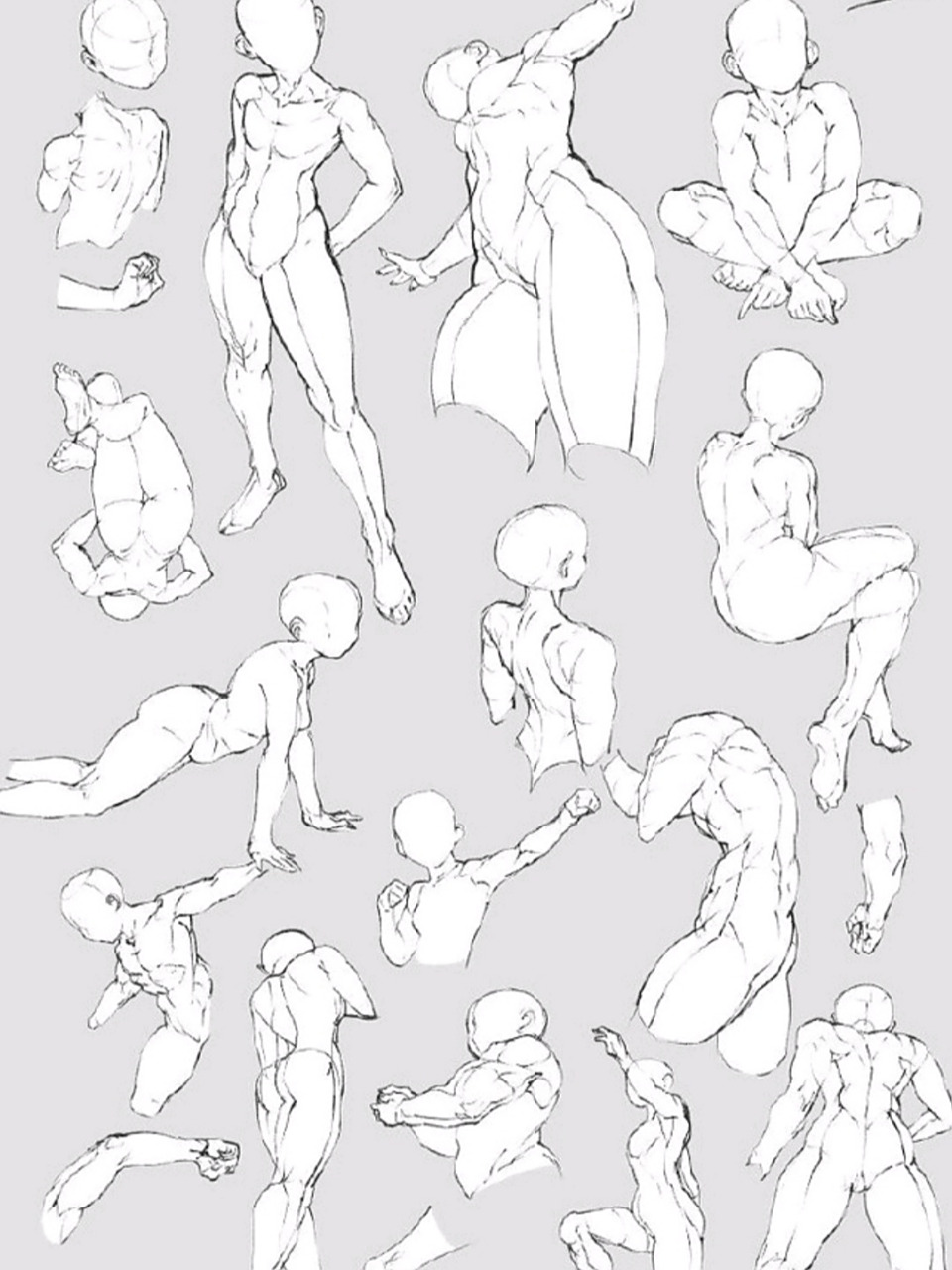 【板绘临摹】动态人体姿势大全100 参考 [坏笑][坏笑][坏笑]