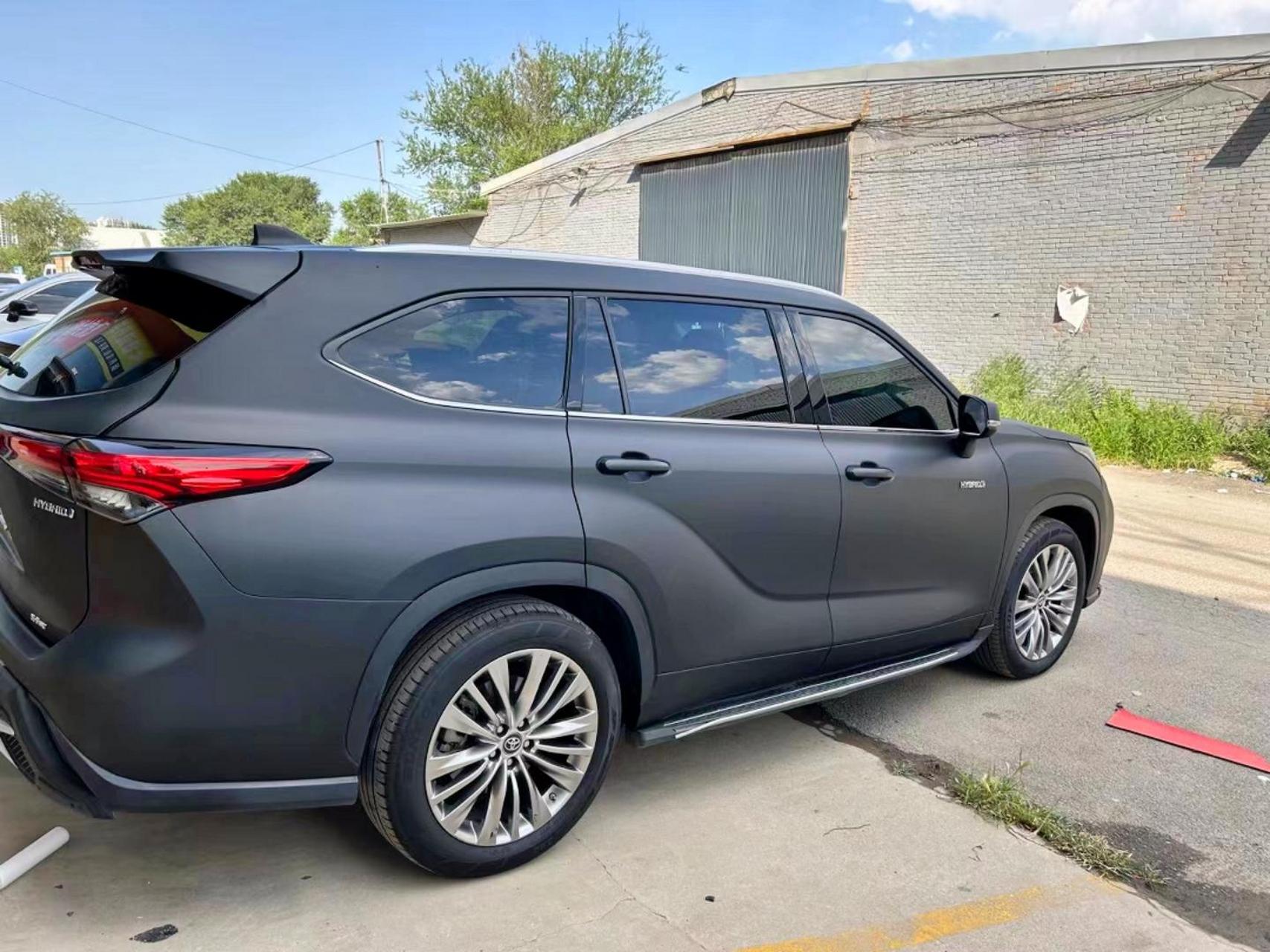 汉兰达改磨砂黑案例 宝马白改战斗灰案例车衣改色