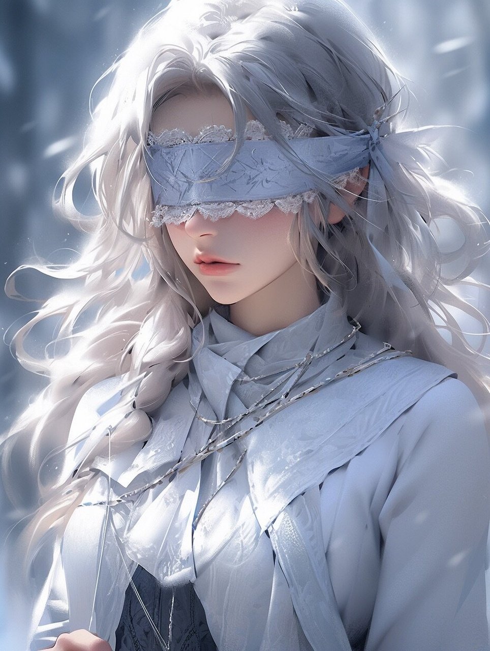 蒙眼氛围感美女 | 壁纸 头像