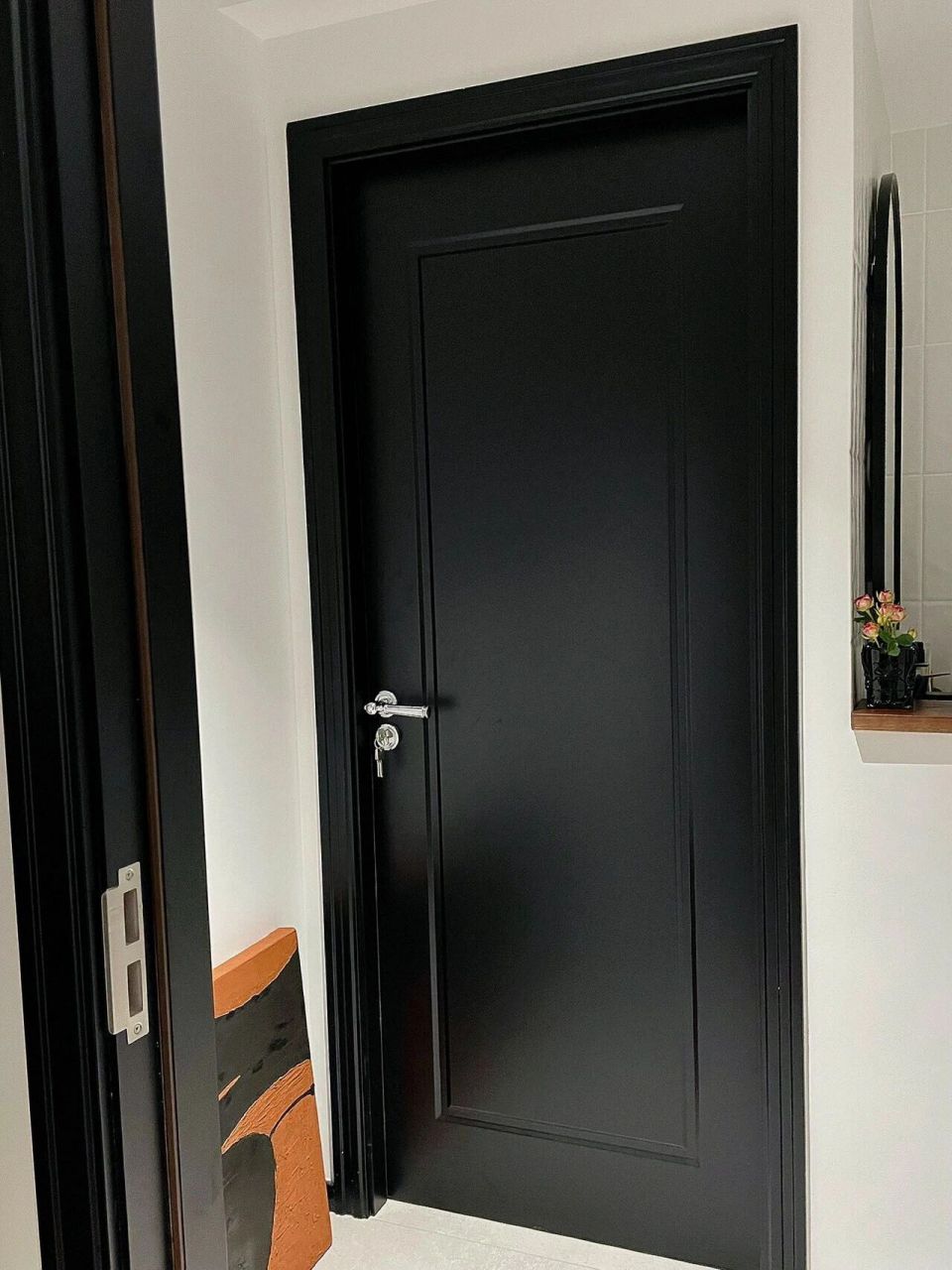 谁说黑色的房门不美呢 不由父母做主的复古黑色房门真的太美了～配上