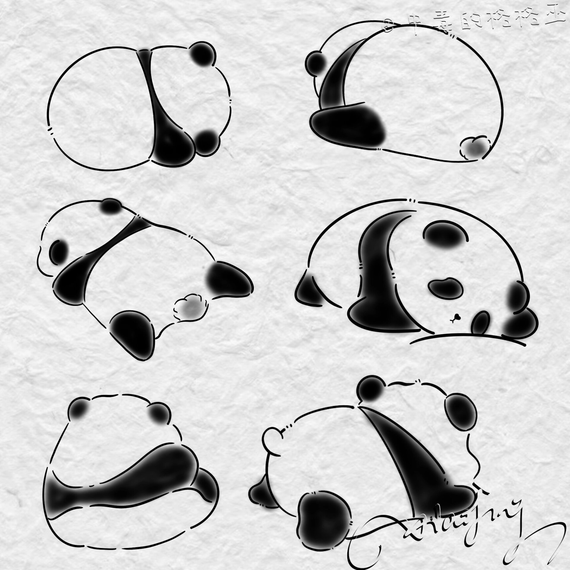 熊猫简笔画 素材