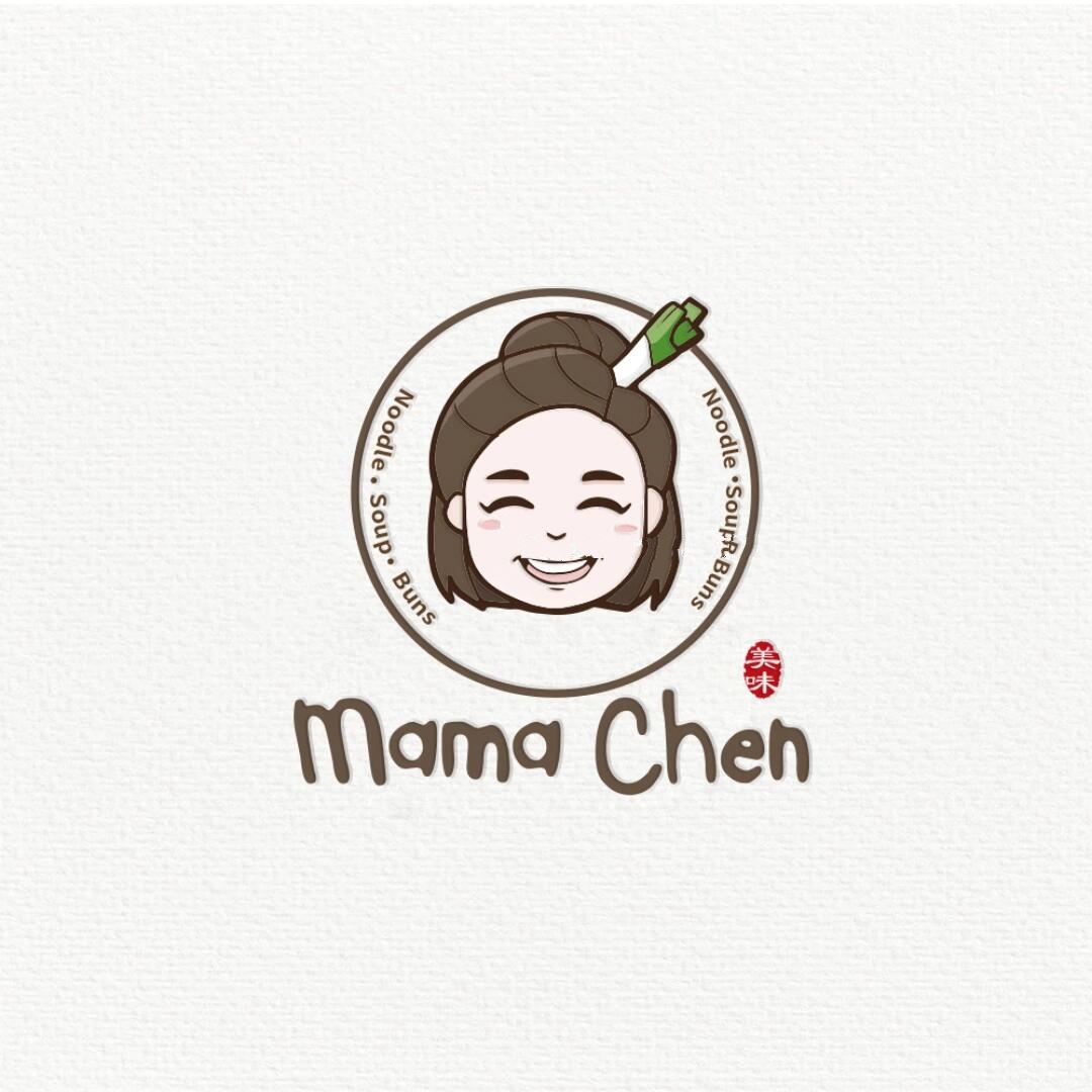 手绘风格 logo设计 人物设计 卡通形象 餐饮 mama chen·餐饮小吃类