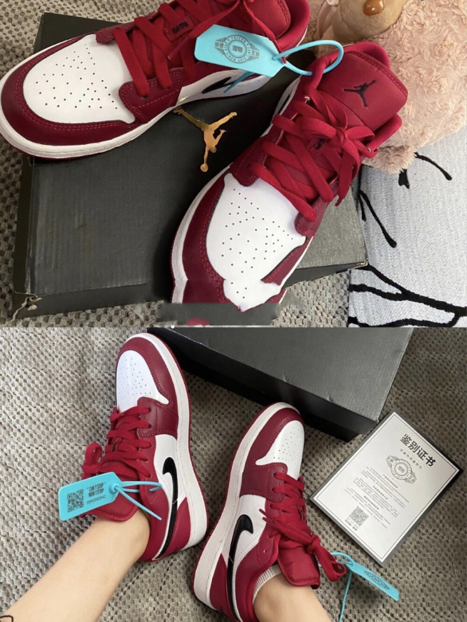 nike女款酒红色aj四季低帮休闲运动百搭板鞋 这是一款aj1系列的休闲