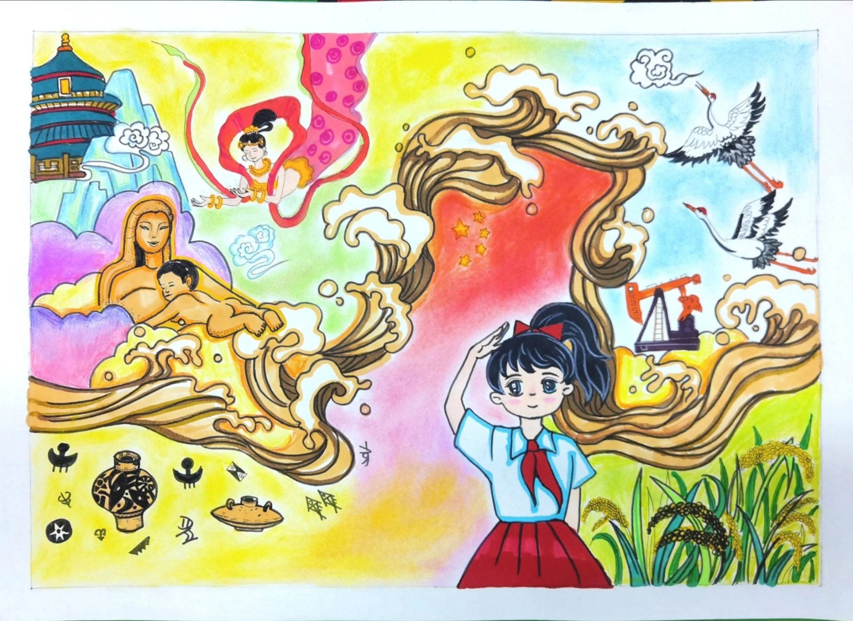 传承黄河文化主题绘画 2023年"山青之星"山东省青少年风采展示活动的