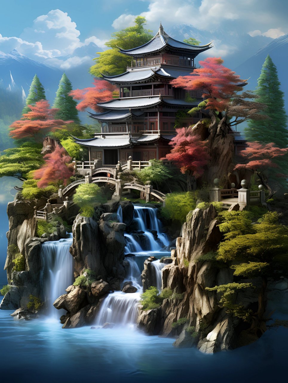 山水楼阁效果图