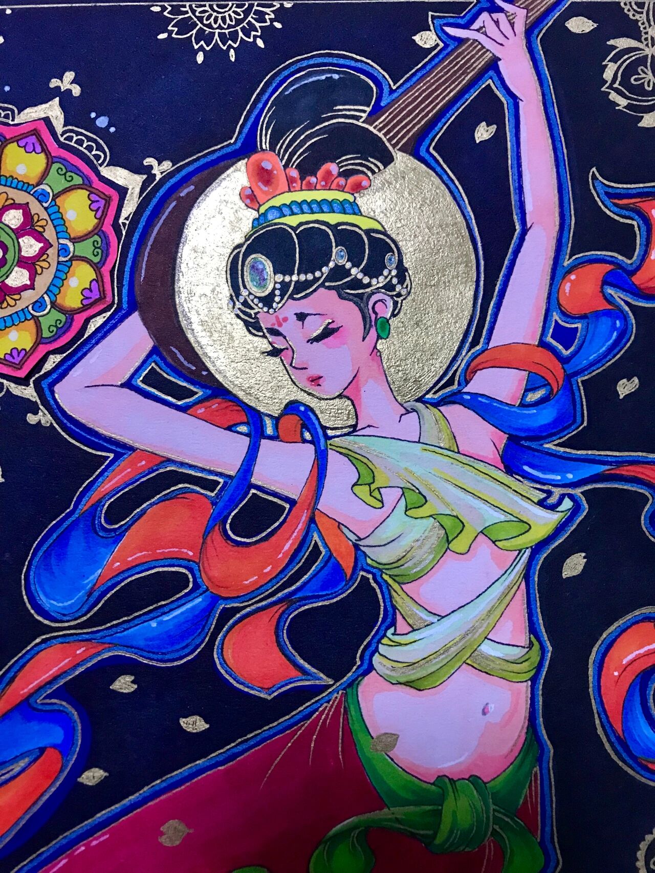 【马克笔手绘】敦煌  最近沉迷飞天无法自拔