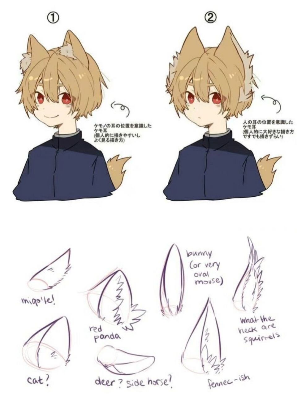 【绘画参考】如何画出好rua的兽耳