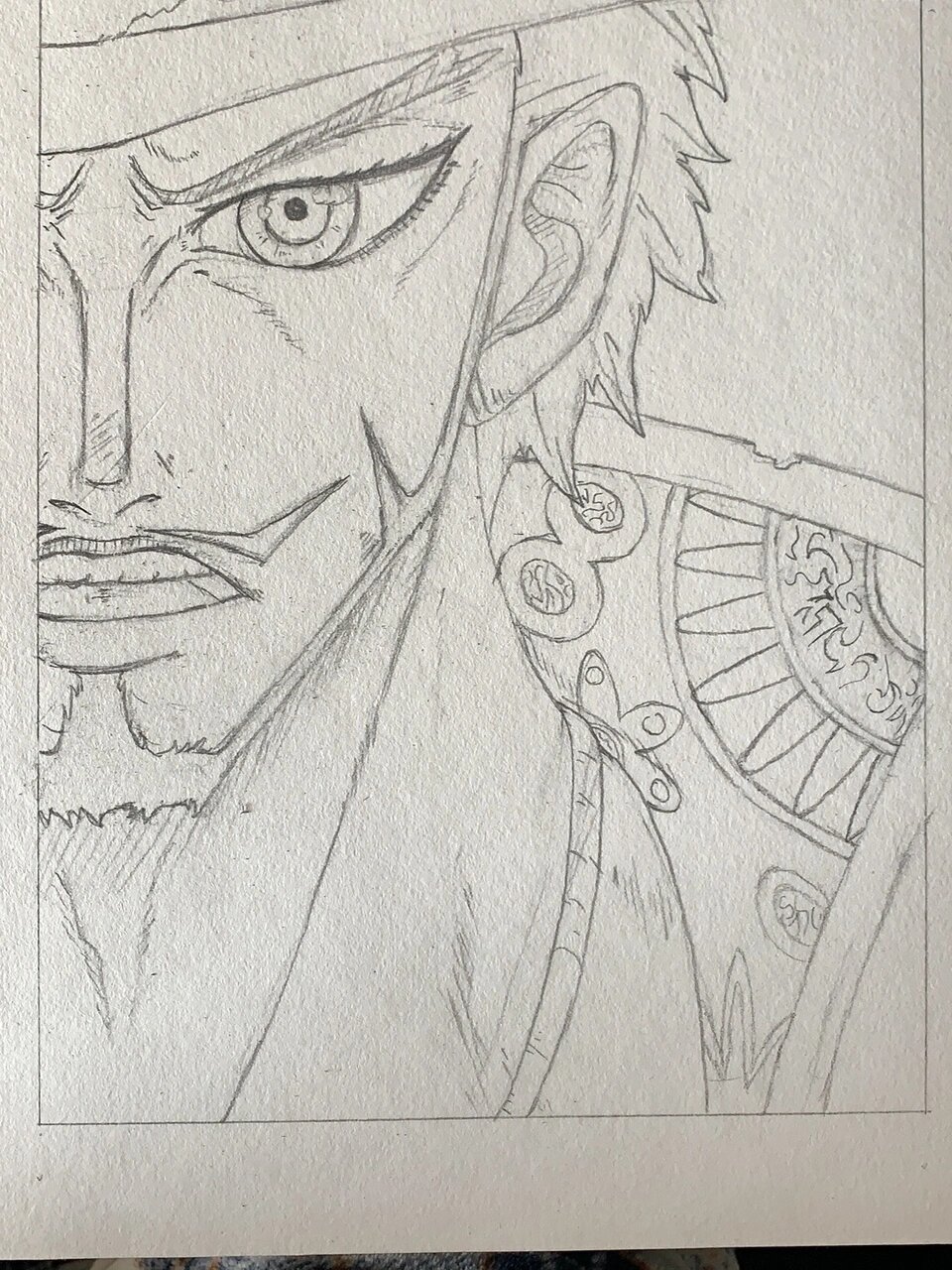 临摹鹰眼 临摹海贼王鹰眼,业余选手 原画