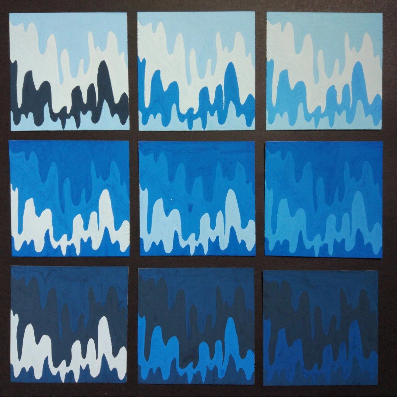 (色彩构成)明度九调/明度对比九宫格