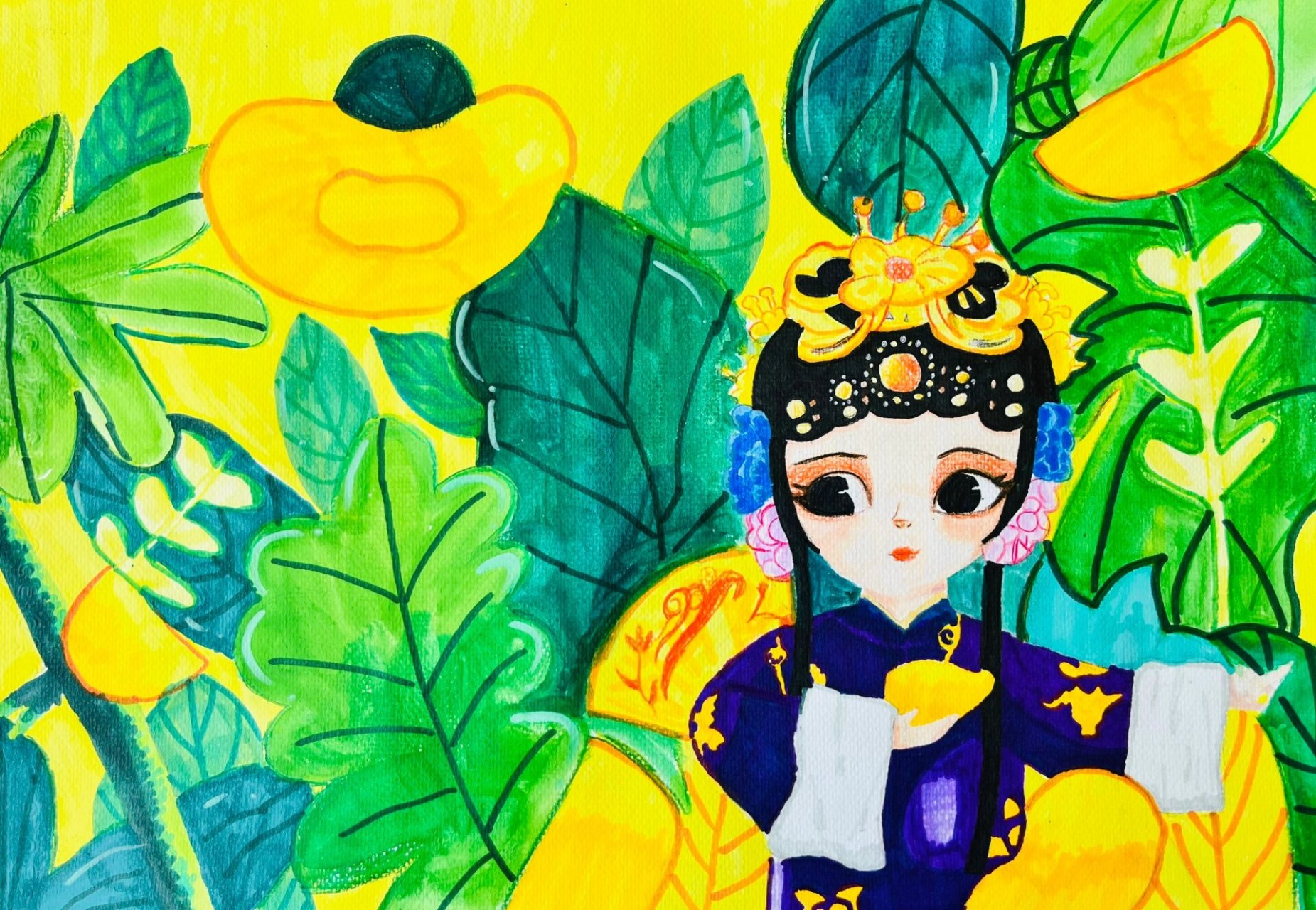 儿童京剧人物画