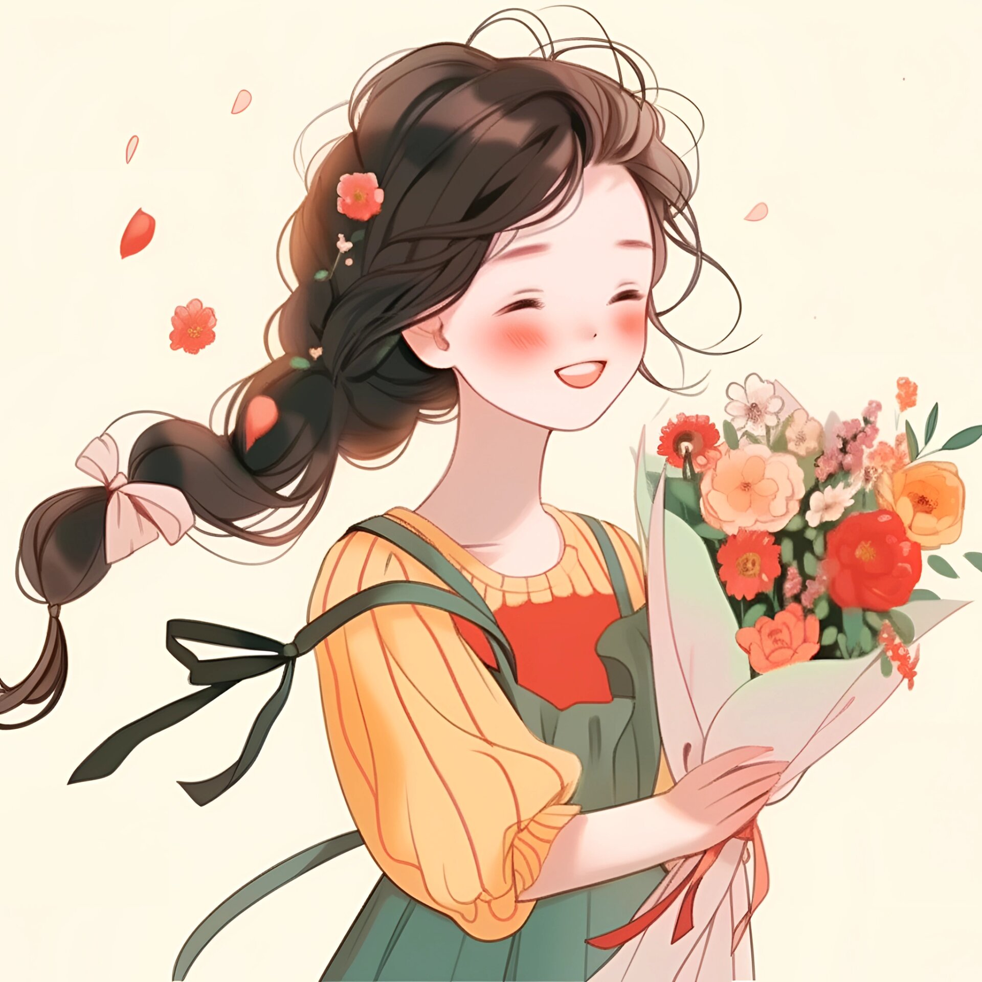 治愈系女生头像 女生捧花头像 艾特