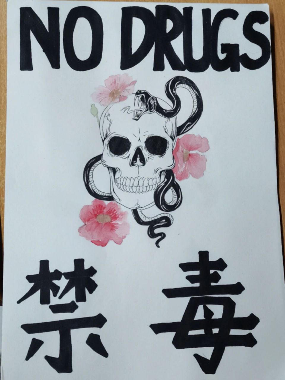 禁毒绘画 最近学校征集禁毒相关的绘画,书法作品 还有短视频哈哈哈