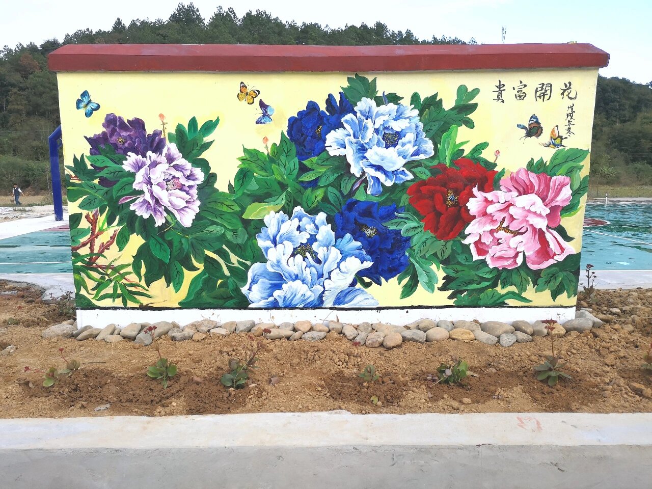 乡村墙绘 | 牡丹花开