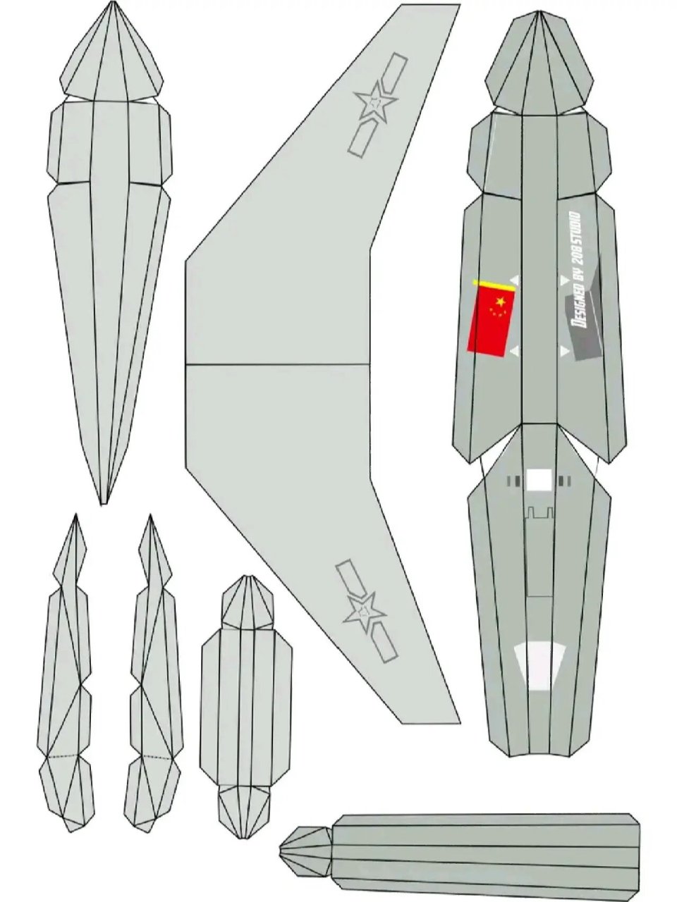 F18E战斗机纸模图纸图片