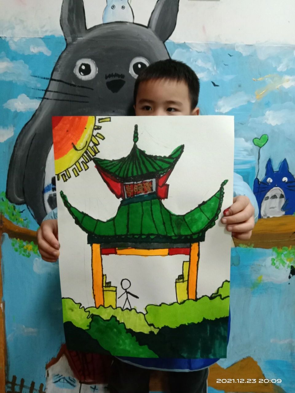 儿童画 爱晚亭