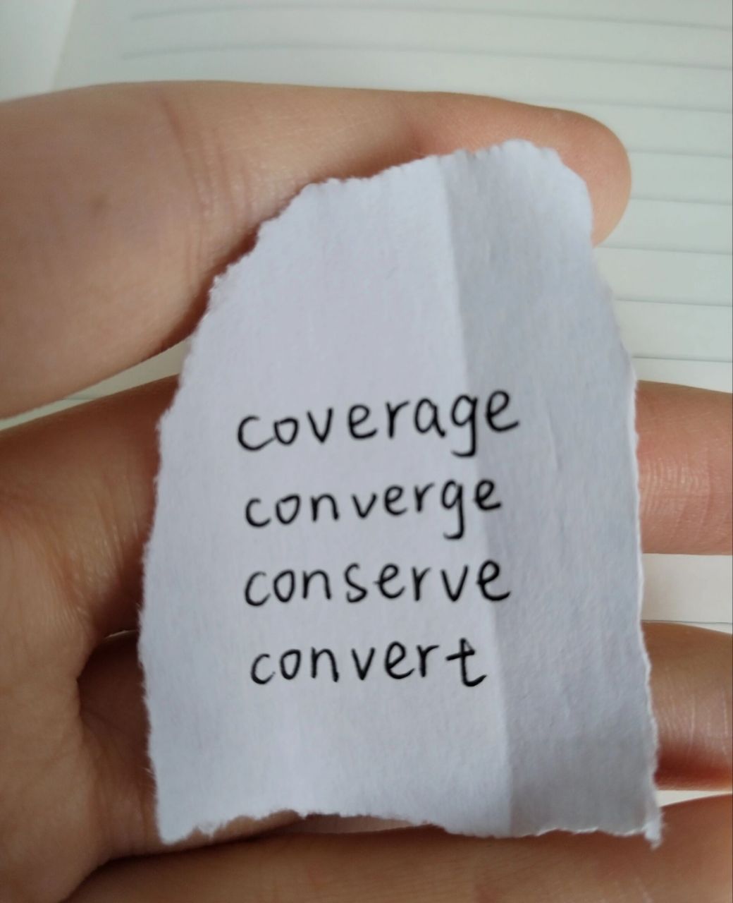 新聞報道;保險範圍;覆蓋 ②converge v.集中,彙集; ③conserve v.