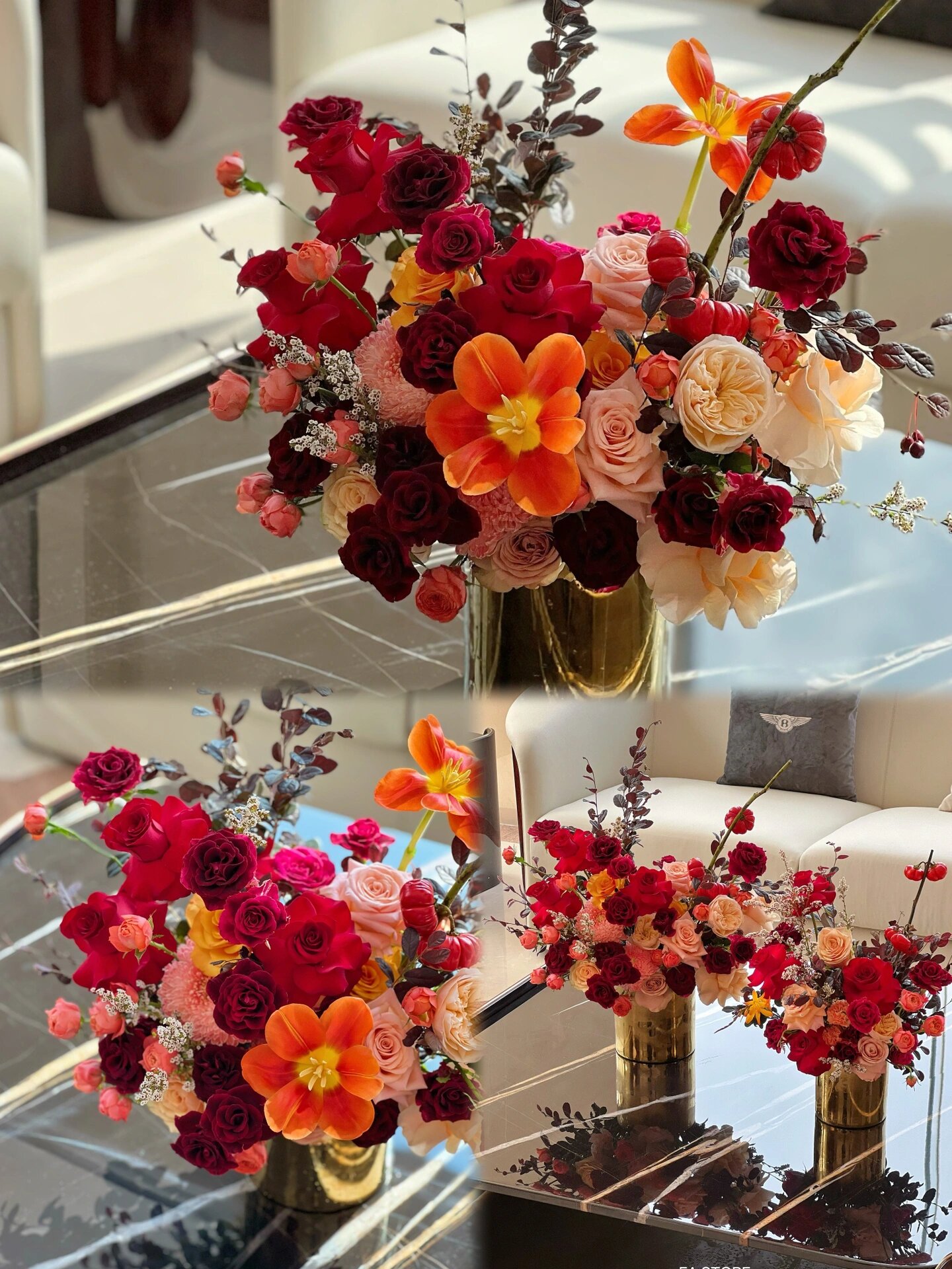 婚房布置 客厅桌花