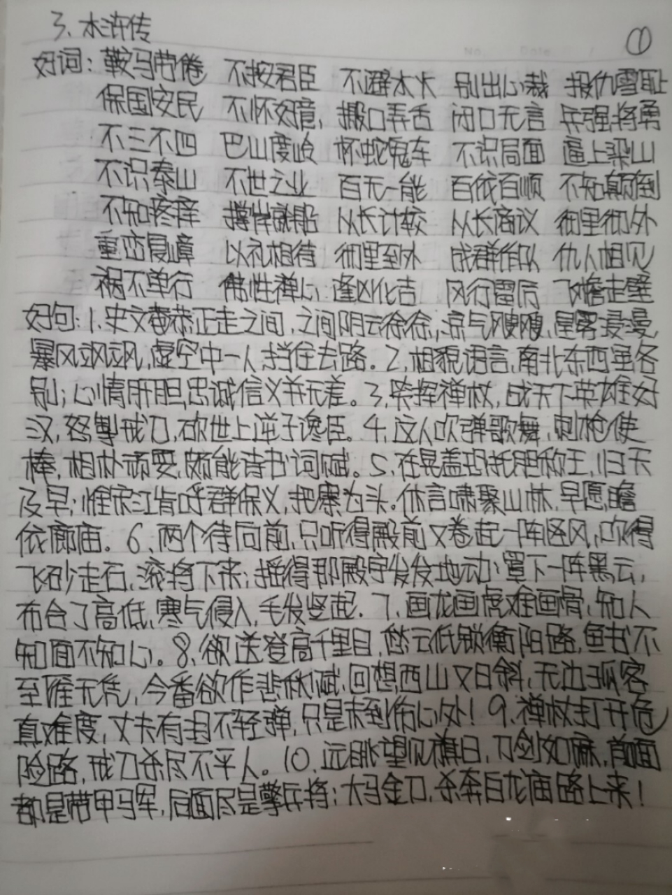 水浒传 读书笔记1 水浒传好词好句摘抄