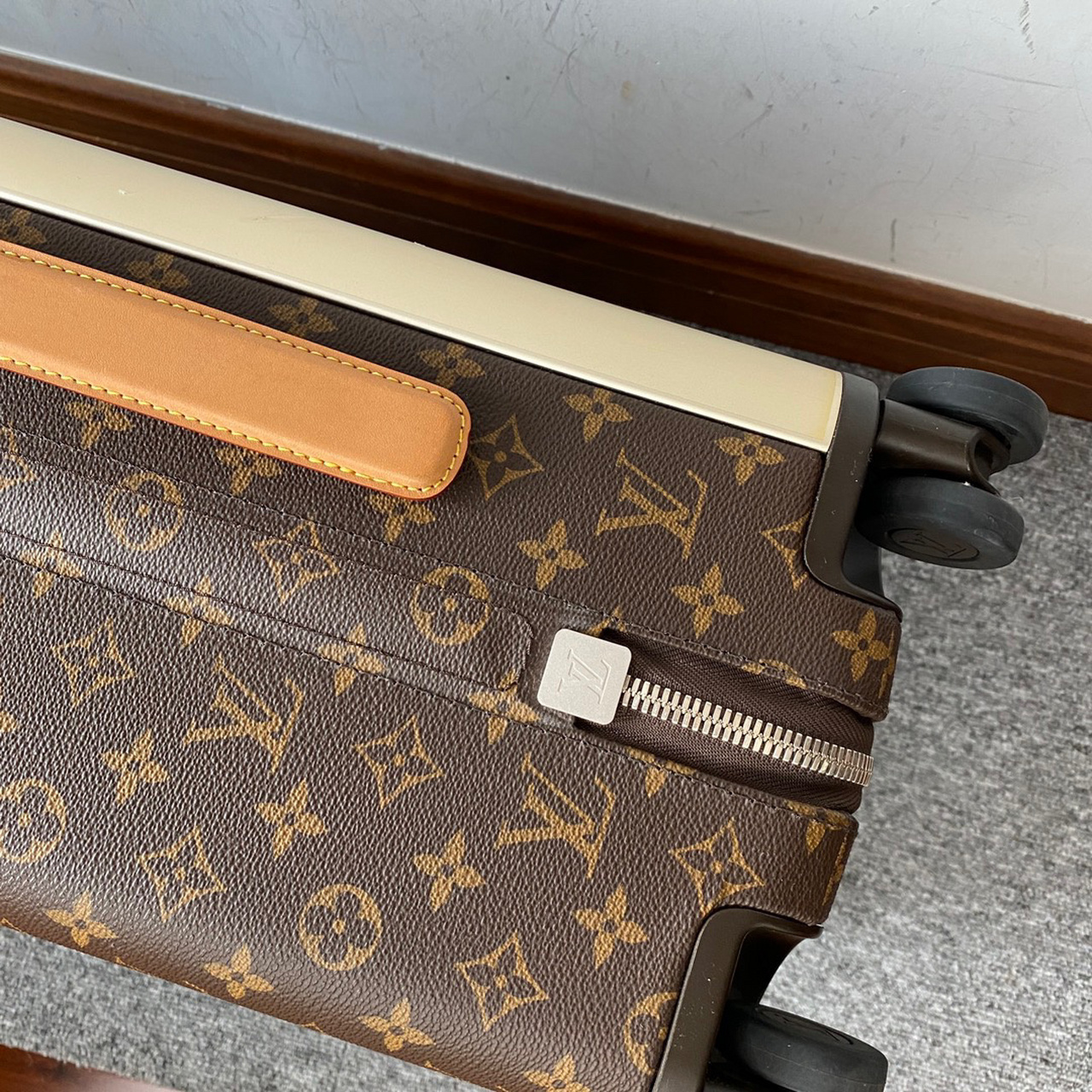 98新lv路易威登horizon棕色老花行李箱拉杆箱登机箱 尺寸50cm 官网在