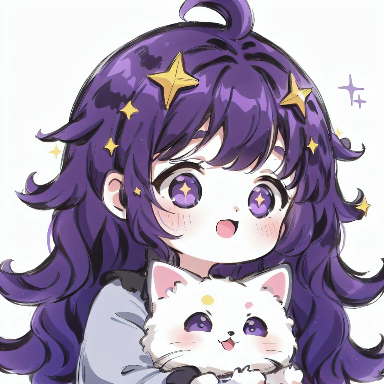 可爱小猫|紫色|闺蜜头像