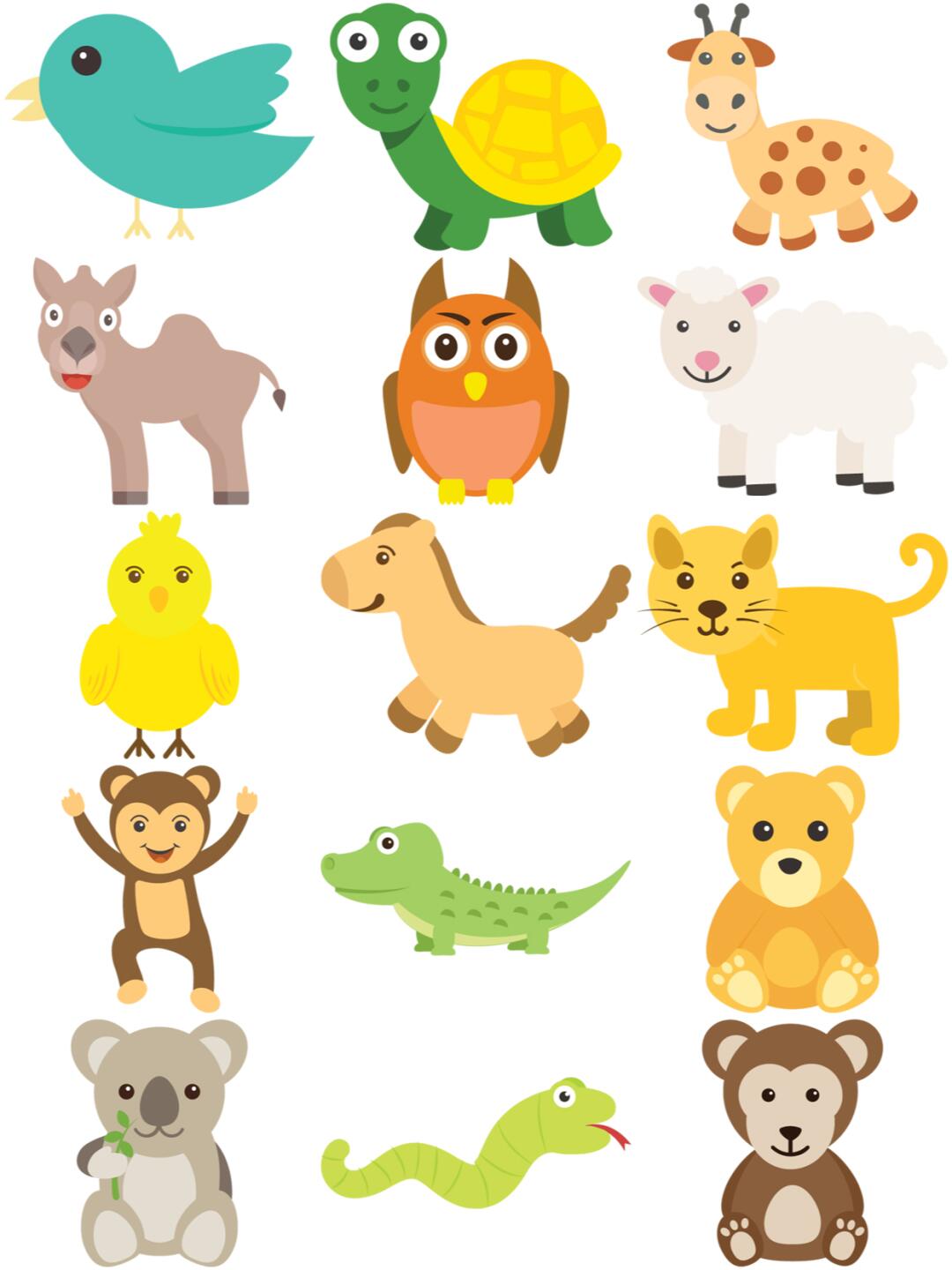 卡通动物图标合集素材!
